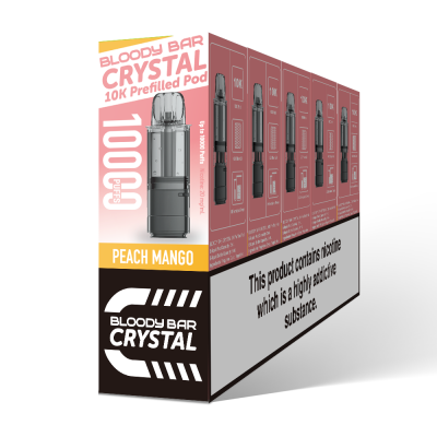 Bloody Bar Crystal 10K Puff Pod Kit - Peach Mango